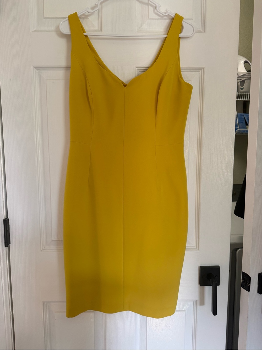 NWOT Milly Bright Mustard V-Neck Midi Sheath Dress